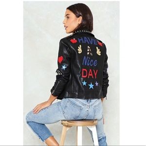 Nasty Gal Have a Nice Day Moro Jacket